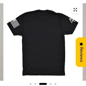 Men's Black Graphic Tee with Flag Design